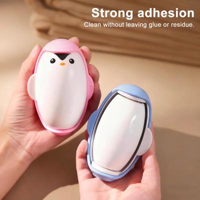 1/3 ks Odstraňovač žmolků Přenosný Mini Cestovní Váleček na žmolky Omyvatelný Design malého tučňáka Lepicí Odstraňovač nečistot