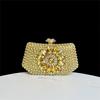 Vintage Pearl-Embellished Evening Purse, Women's Formal Dinner Clutch for Wedding Banquet, Rhinestone Handbag