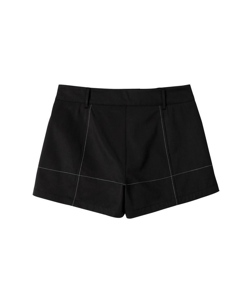 Biteoseljeu Stitch Slit Cotton Shorts - Black