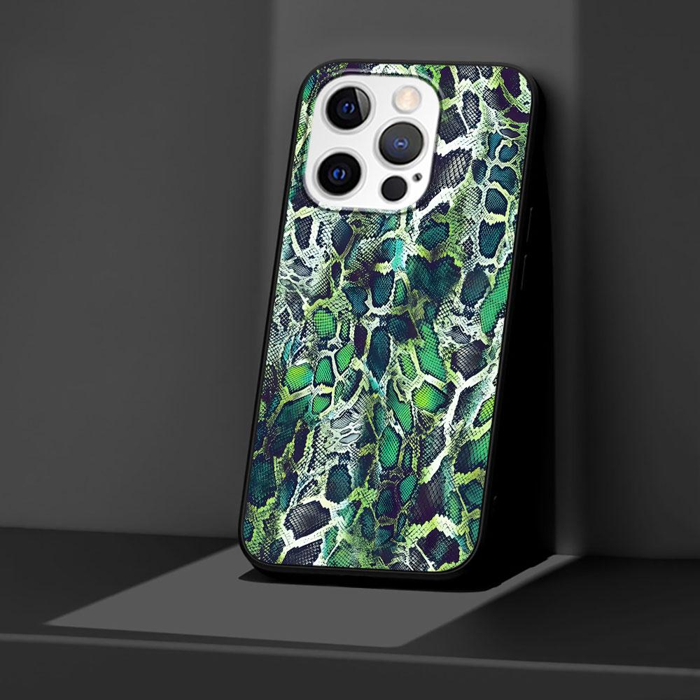 Snake Skin Case for Apple iPhone 14 11 7 SE 2020 8 X XS 13 12 Mini XR 15 Pro Max Silicone Black Soft Phone Cover