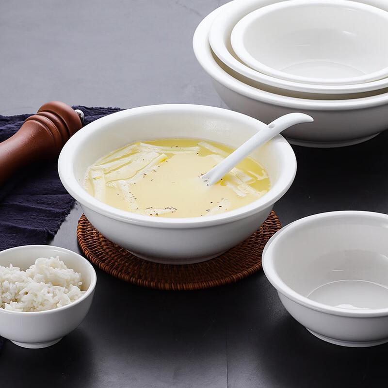 Diruien White Ceramic Round Serving Bowl
