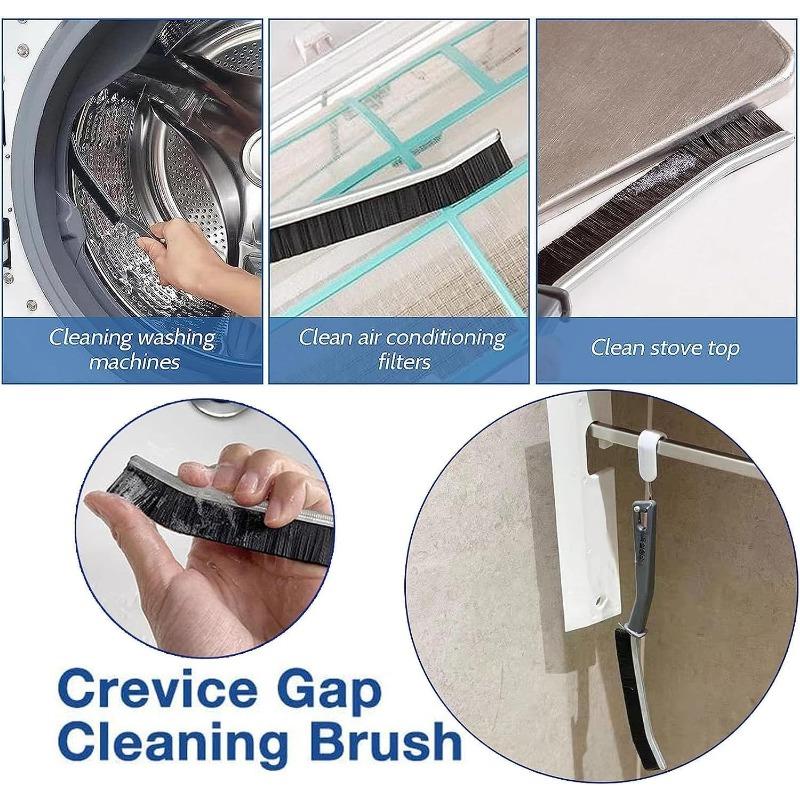 3 Pcs Corner Cleaning Brush, Bathroom Brush with Stiff Bristles, Crevice and Grout Cleaning Brush