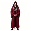 Halloween Dark Chains Hooded Robe Set Medieval Wizard Priest Cosplay Party Costume