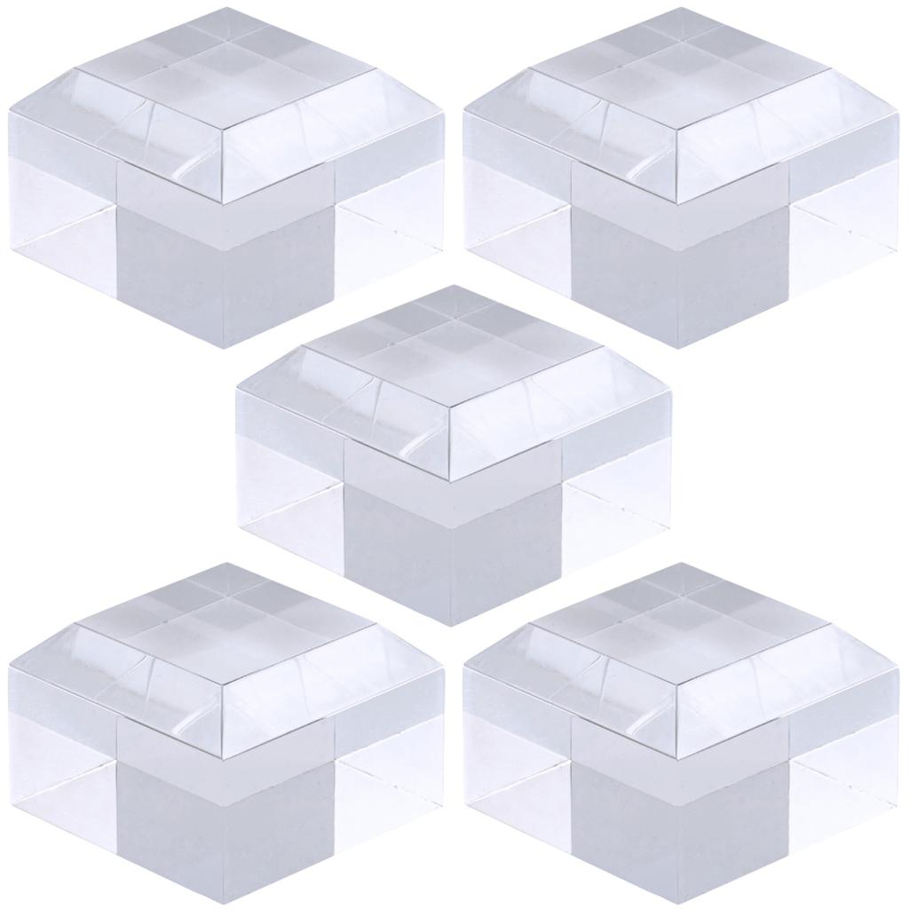 Tsukushi Science Acrylic Blocks, 30x30x20mm, 5 Pieces, Beveled Base, Cube, Display Stand, Square, Clear, Exhibition Base, E30-30-20*5