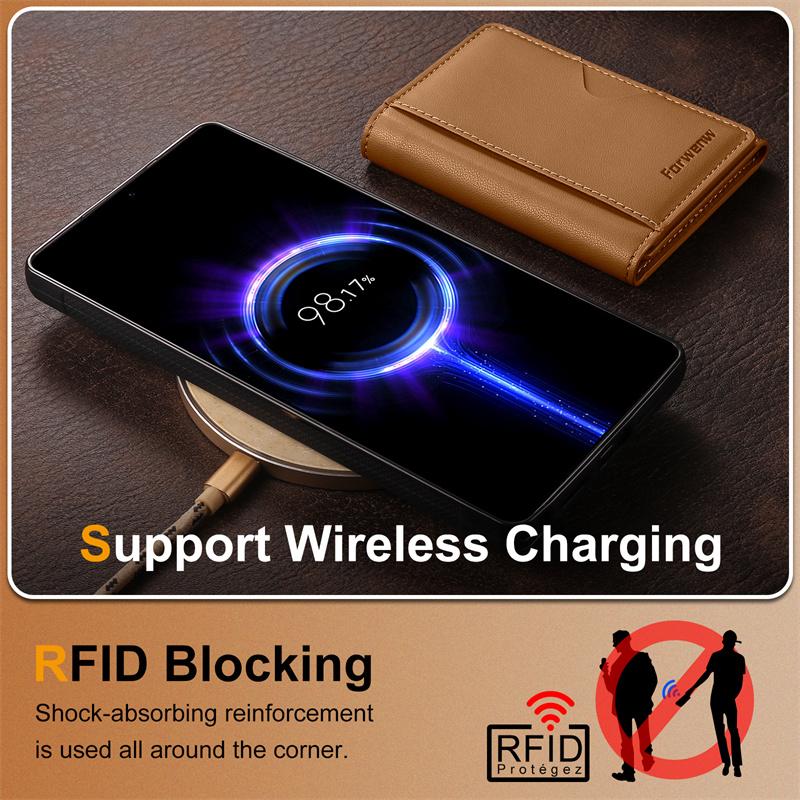 Luxury 2-in-1 Magnetic MagSafe Wireless Charging Leather Case for Samsung S26 S25 Ultra S24 S22 Plus Note 20 Ultra Card Holder
