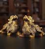 1 Pair High Quality Copper Animal Pixiu Inviting Wealth Opening Gifts Living Room Home Office Decor