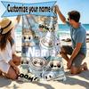 Custom Name Personalized Labubu Print Beach Towel, for Trip Camping Beach Party Home Decor, Birthday Gift for Family & Friends
