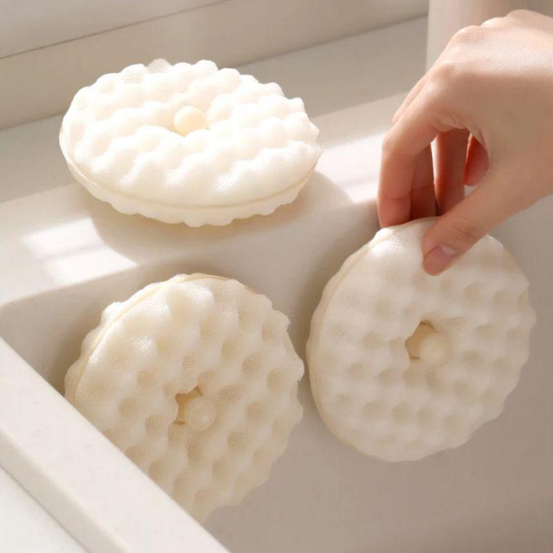 Cleaning Sponges With Storage Holder Reusable Kitchen Brush Non-stick Oil Washing Cloth Rags Scouring Pads Clean Tools