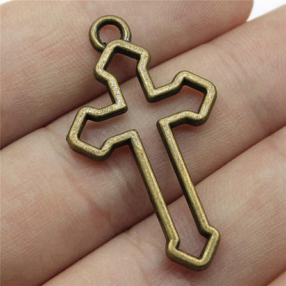 Large Crosses Detailed Religious Charm Antique Bronze Zinc Alloy Jewelry Making Supplies Necklace Making DIY Charms