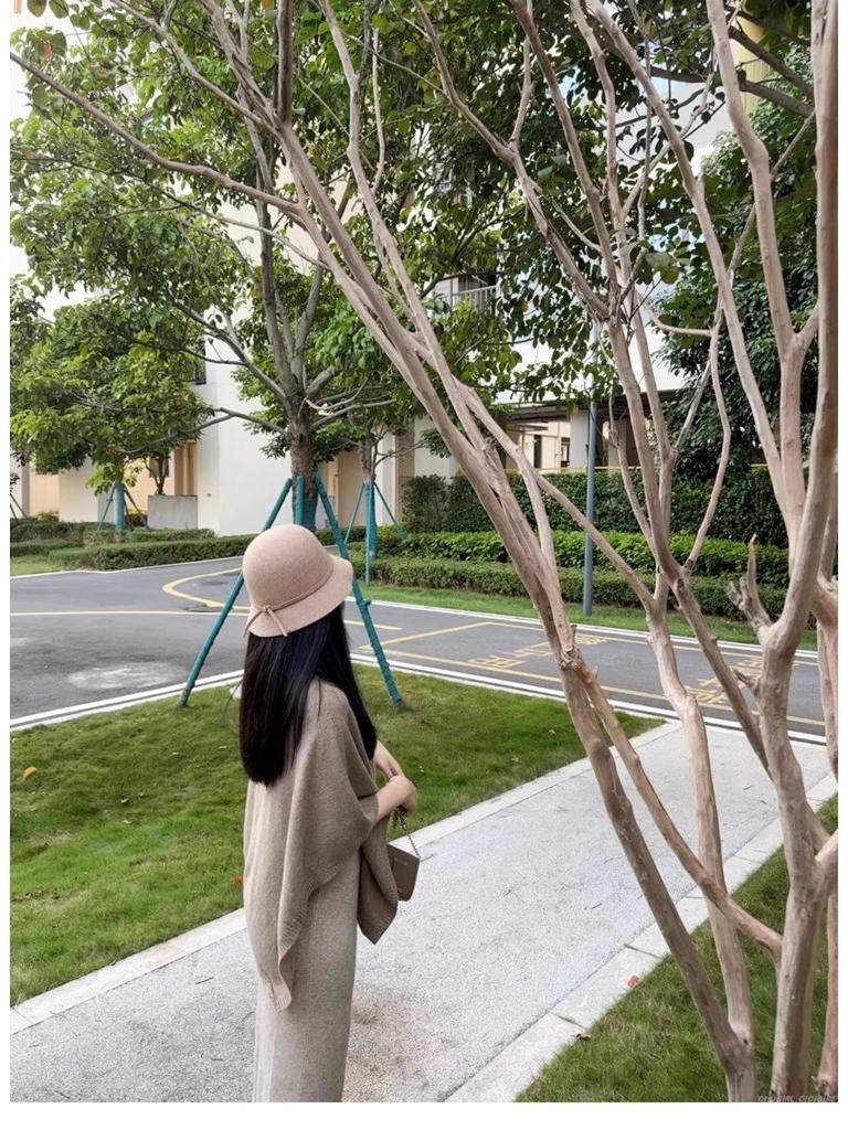 2024 Xale Capa Grande de Lã Merino Tricotada para Mulher