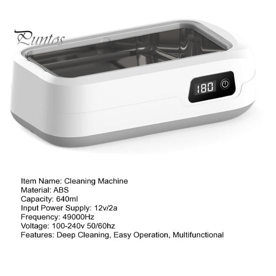 Machine de Nettoyage Ultrasonique 49000Hz Onde Nettoyage Profond 640ml Évier en Acier Inoxydable 4 Modes Lunettes Bijoux Nettoyeur Multifonctionnel