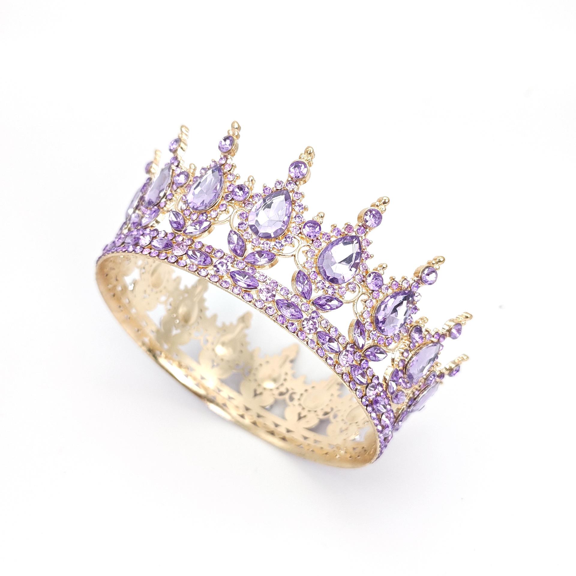 

Круглая корона невесты в стиле барокко, корона в форме капли воды с бриллиантами, винтажная королевская корона для показа