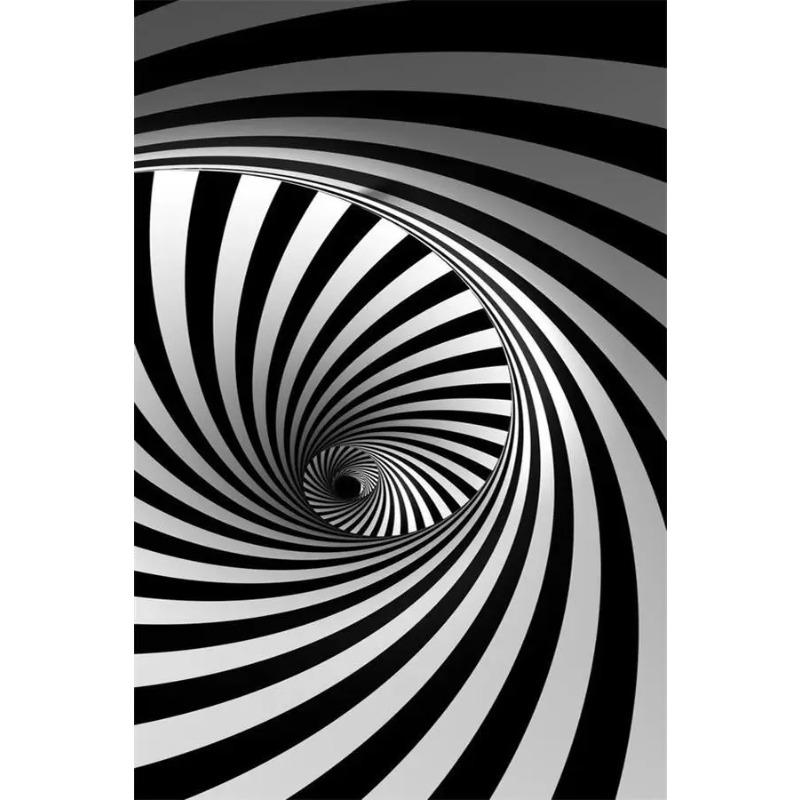 Stampe Poster con Illusioni Ottiche Astratte Per Soggiorno Decorazioni per la Casa Bianco e Nero Trippy Psichedelico Pittura su Tela Arte da Parete