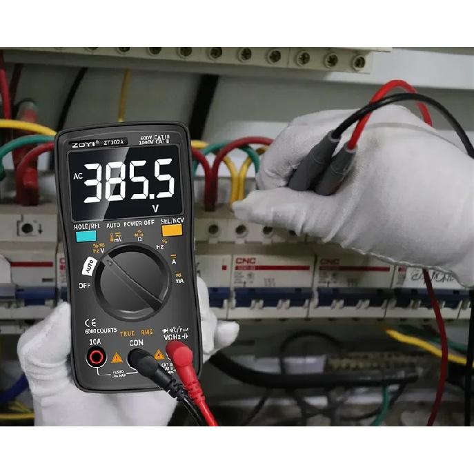 User-Friendly ZOYI ZT102A True RMS Digital Multimeter 6000 Counts Auto Range Transistor Testing Meter