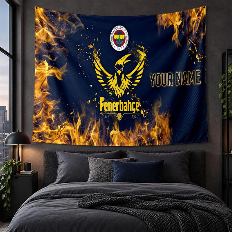 Personalized Tapestry Wall Hanging Fenerbahçe FC Pattern Art Background Cloth