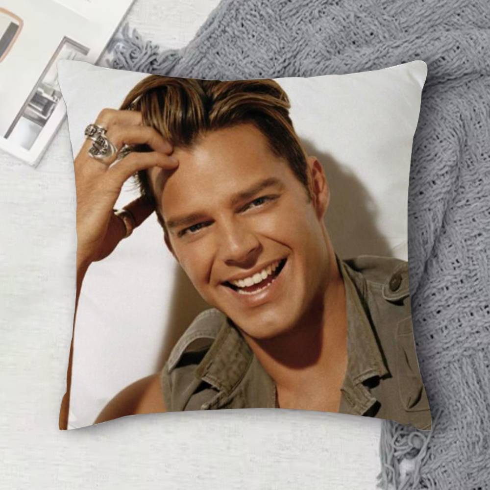 RRicky Martin Doublesided Printed Square Decorative Cushion Cover for Sofa Living Room Home Decor