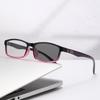 Trendy Light Color Changing Reading Glasses Ultra Light Square Frame Multi Focus Dual Purpose Eyewear 8892