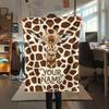 1PC Custom Name Giraffe Name Patterned Flannel Blanket Suitable For All Seasons for Home Decor Warmth and Comfort Gifts Holiday Present_lx