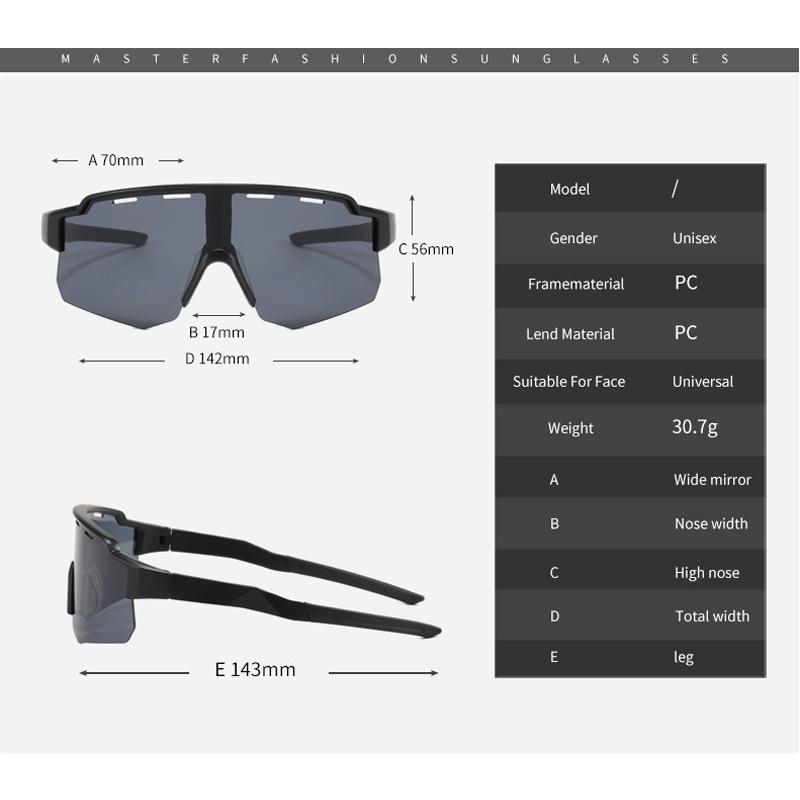 Outdoor Sports Cycling Glasses New Style Mountaineering Sunglasses Large Frame One-piece Sunglasses Anti-ultraviolet Rays 838