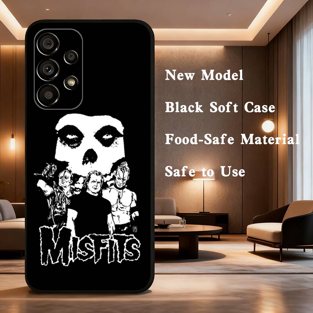 

M-Misfits Rock Phone Case For Samsung Galaxy A73,31,32,72,41,53,52,71,22,5G,Note,J7,8,9 Soft Black Silicone Cover SamsungA13 5G
