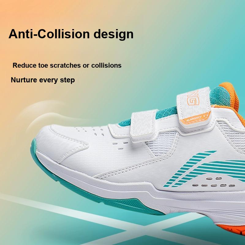 Li Ning All-Around King V Junior Durable Breathable Badminton Shoes Kids Shoes White Green AYTT010-1