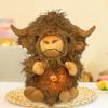 Baby Breathing Highland Cow Plush Toy with Soothing Music Light Musical Cattle Plushie Stuffed Animal Calming Doll Soother Newborn Infant