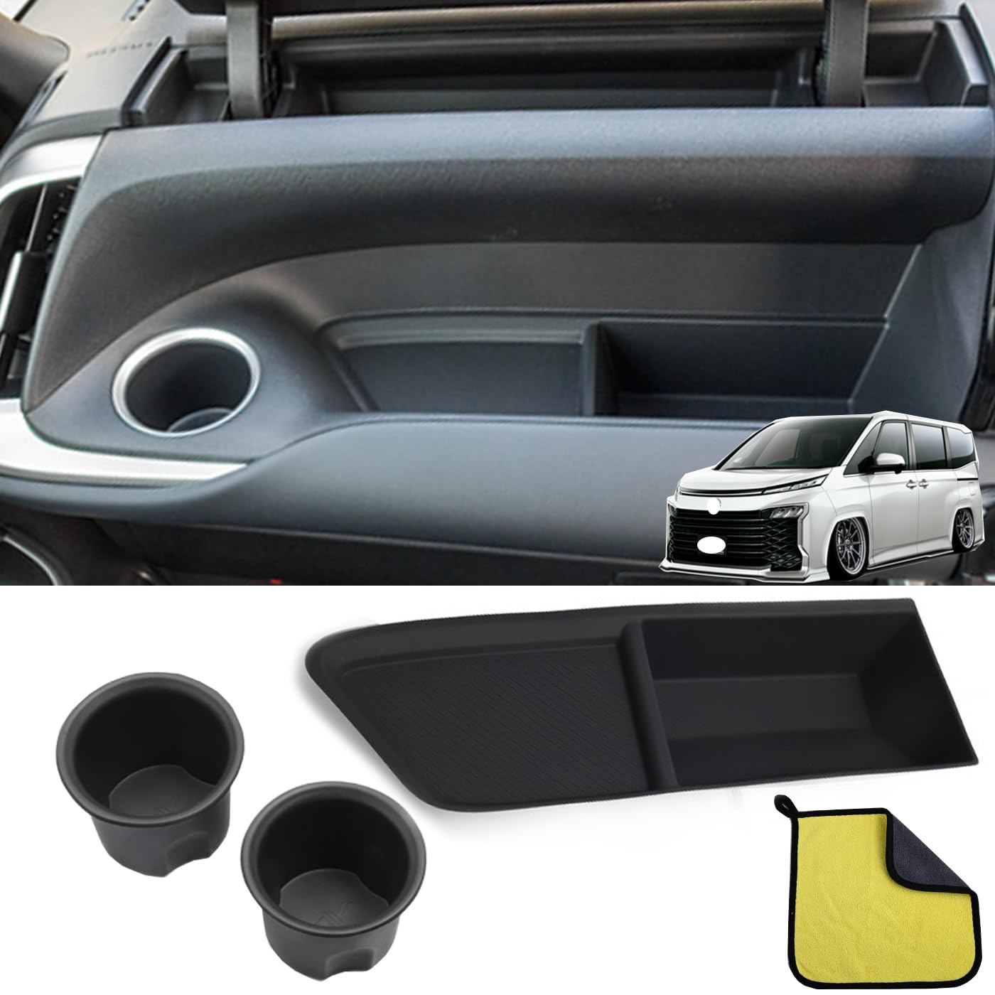 

LunarCorky Passenger Seat Open Tray Mat with Dedicated Cup Holder for Voxy 90 2022 Voxy Noah Passenger Seat Tray Voxy Noah 90 Series Cup Voxy 90