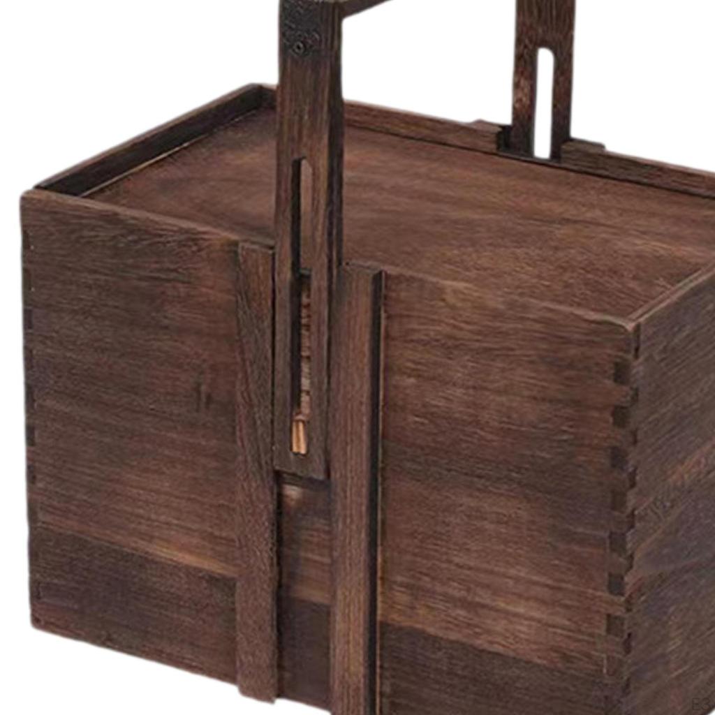 Handheld Wooden Container for Tea And Mooncakes, Ideal Home Living Room Or Office