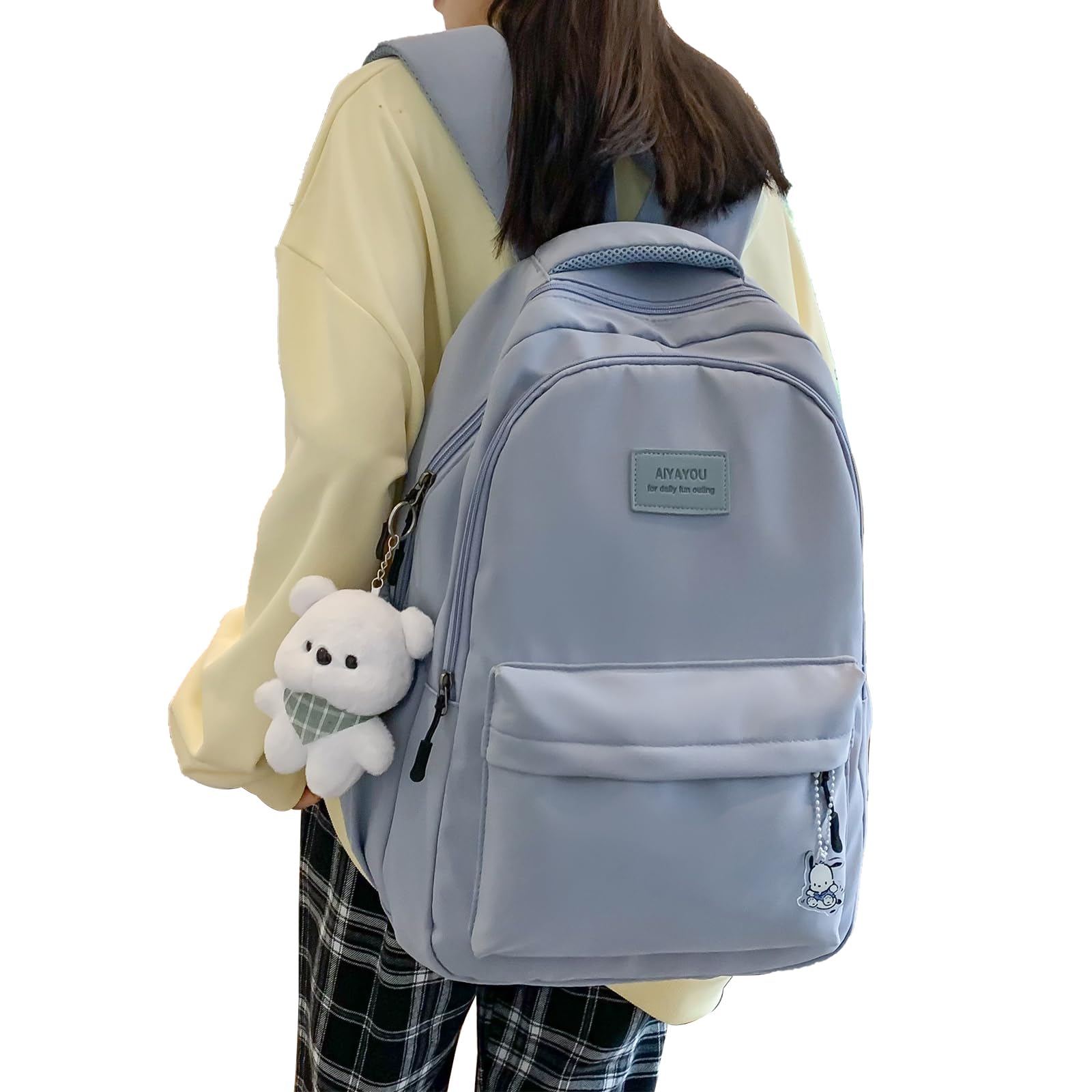 

Backpack for backpack for large capacity unisex for outdoor stylish [FYMOHIEE] women, men, backpack, backpack, multi-functional, waterproof, use, синій