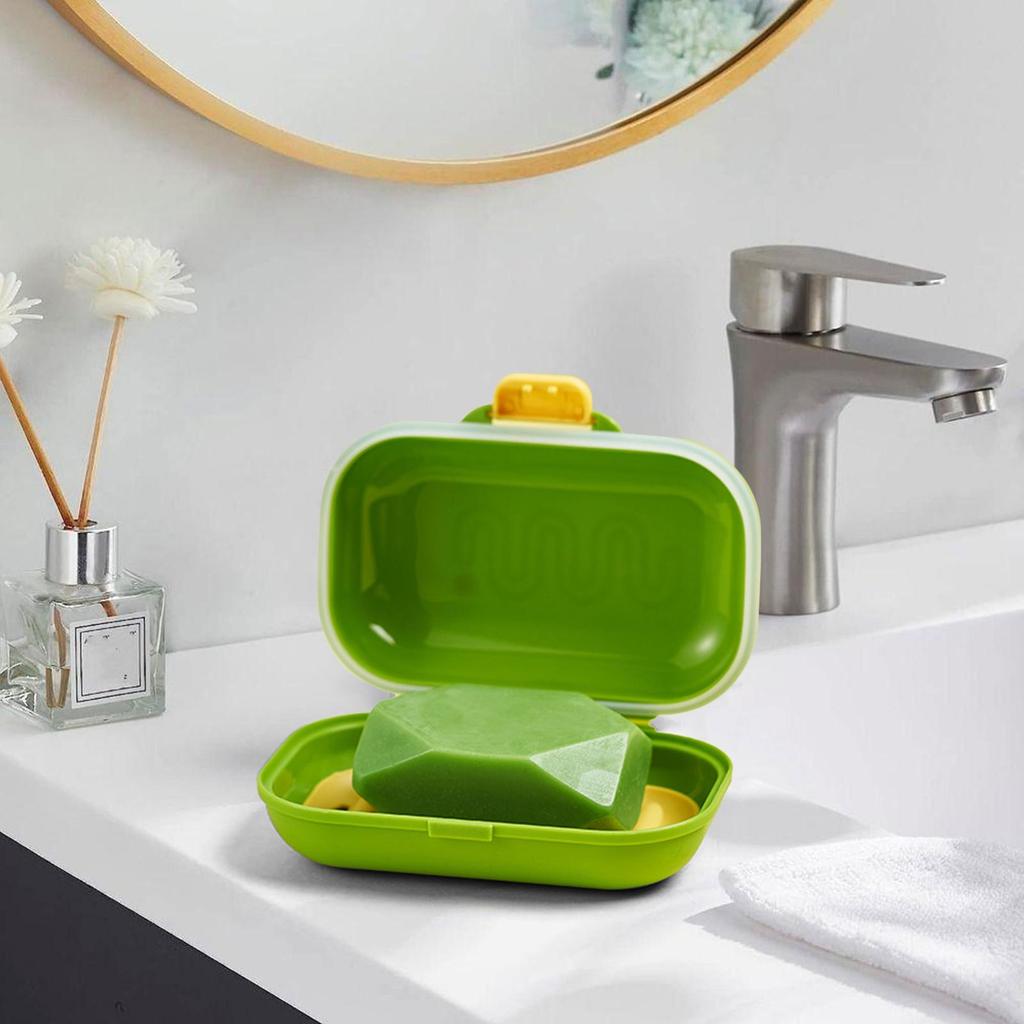 Portable Travel Soap Dish with Lid Bathroom Soap Dish Home Leak-Proof Plastic Soap Box Keep Soap Dry Soap Dish for Trip Vacation