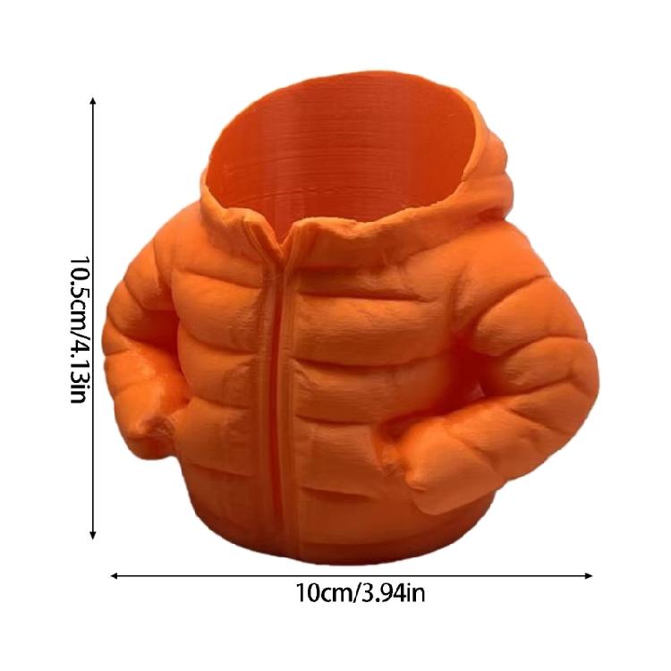 For Home Office School Down Jacket Design 3D Printed Plastic Pen Holder Storage Decoration Organizers for Students
