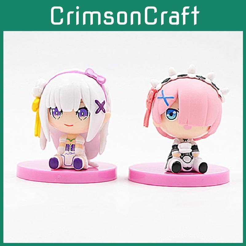 Cute And Collectible Rem And Ram Sitting Figures From Re Life In A Different World Toy Set