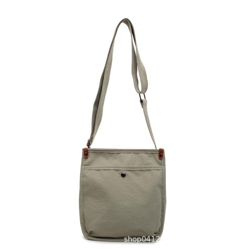 Korean version of casual canvas bag new solid color simple fashion trend shoulder bag niche design messenger bag mobile phone bag