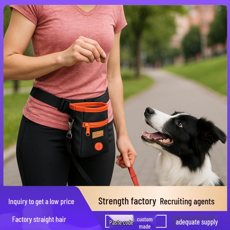 

Adjustable Crossbody & Waist Pet Treat Bag with Zipper чорний