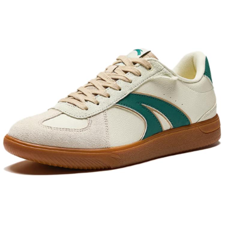 Anta German Army Trainers Wear resistant And Lightweight Low top Skateboard Shoes Men's White Green 912518009-3