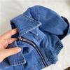 Korean Style Autumn Children's Heavy Duty Soft Denim Jacket - Boys & Girls Fashionable Workwear Zipper Jacket