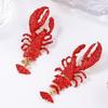 Large Size Lobster Earrings Spray-painted Animal Drop Earrings  Women Accessories