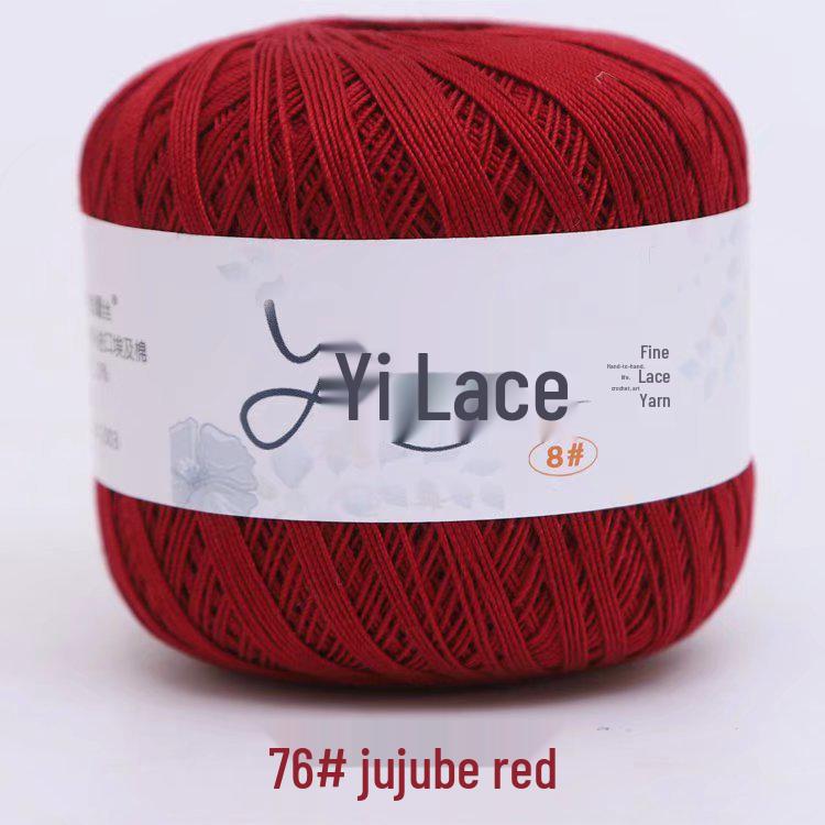 8# 100% Cotton Lace Yarn - 50g Ball, 400m, Strong Twist Crochet Thread for Hand-knitting, Flowers, Hats, and Cardigans - Free Shipping.