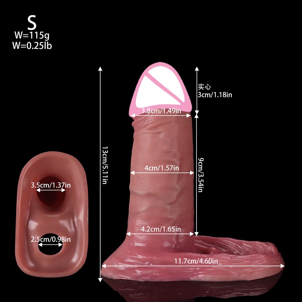 Penis Ring Male Realistic Penis Sleeve Extender Cock Sleeve Dick Enlargement Delay Ejaculation Cock Ring Reusable Condom Sex Toy