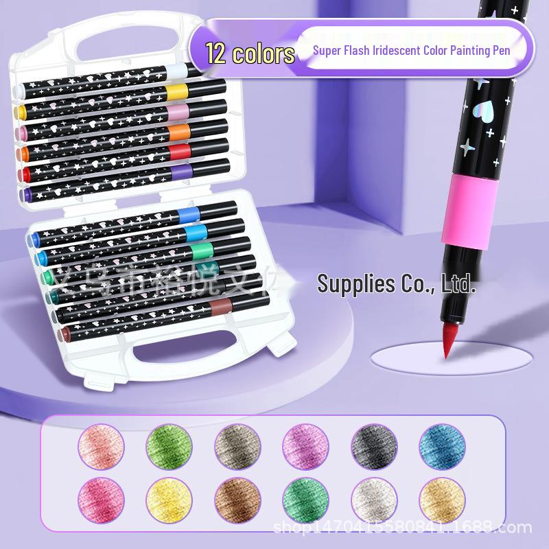 

Double-Ended Luminous Glitter Marker Pen - Fluorescent Starlight Ink