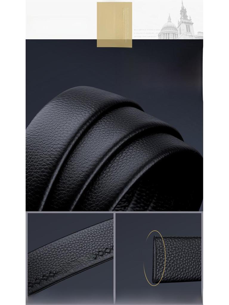 Paul Men's High-Grade Leather Automatic Buckle Belt - Sleek Business Style