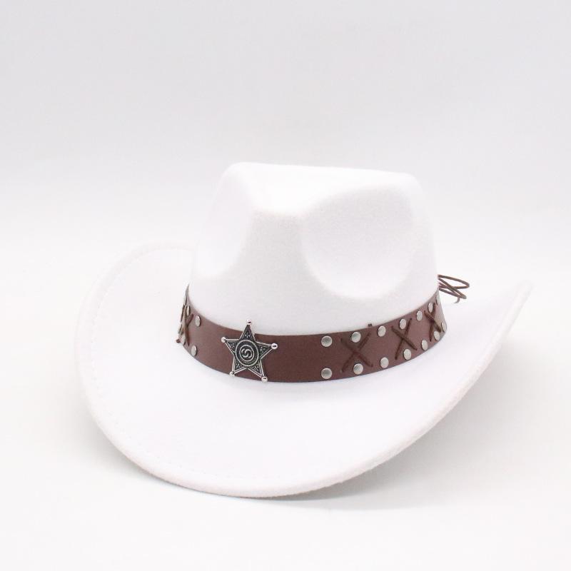 Men'S And Women'S Felt Hats Amazon'S New Warped Woolen Western Cowboy Hats Outdoor Travel Hats Curled Top Hats