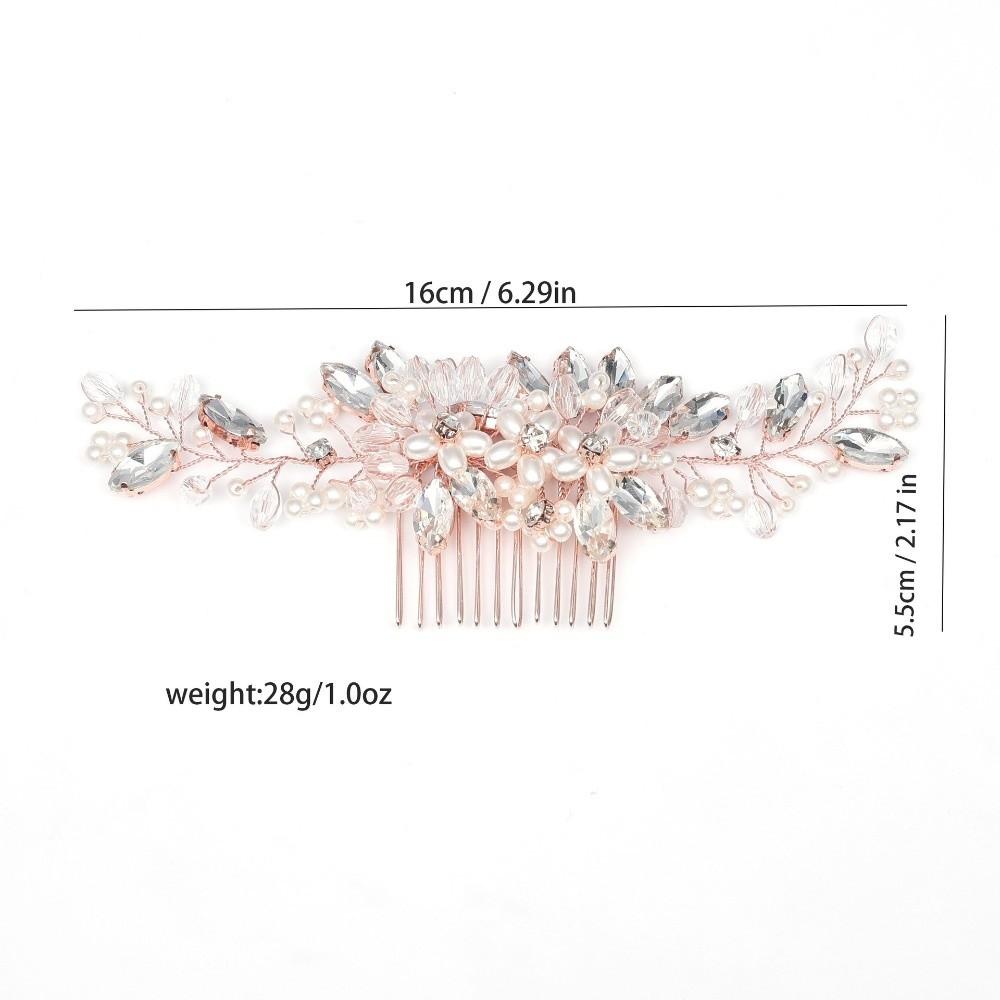 Flower Bridal Headpiece Jewelry Rhinestone Hairpin Gift Pearl Hair Combs  Wedding Ceremony