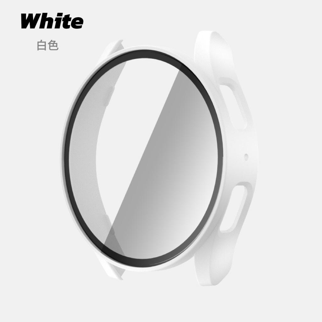 

Закаленное стекло + чехол для Samsung Galaxy Watch 7, 44 мм, 40 мм, защитная пленка для экрана, чехол-бампер для Galaxy Watch FE, 40 мм, 44 мм Galaxy Watch 7 44mm белый