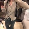 V-neck Knitted Bottom Cardigan Women's Sweater Autumn and Winter New Jacket Design Sense Niche Slim-fitting Sweet and Spicy Long-sleeved Top