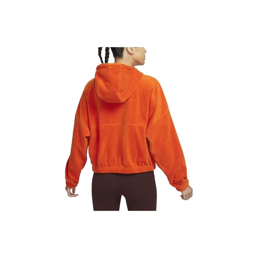 Nike Therma-Fit One Solid Color Hooded Casual Zip Fleece Jacket Women Jackets Campfire-Orange FB5639-893