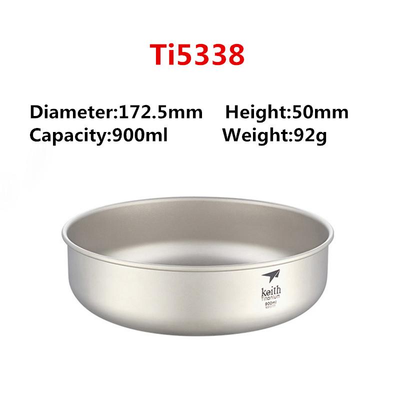 Keith Sets Titanium Bowls Outdoor Camping Picnic Tableware Ultralight Portable Camping Bowl 600ml 700ml 800ml 900ml Ti5376