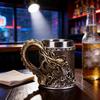 Dragon Coffee Mug with Ergonomic Handle Insulated Metal Glaze Dragon Mug for Hot Drinks Stylish Embossed Dragon Cup Gifts for Men Tea Beer Steins