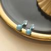Ceramics Beanie Stud Earring Fashion Design Round Bead Earrings Cream Color Bead Earring  Lady