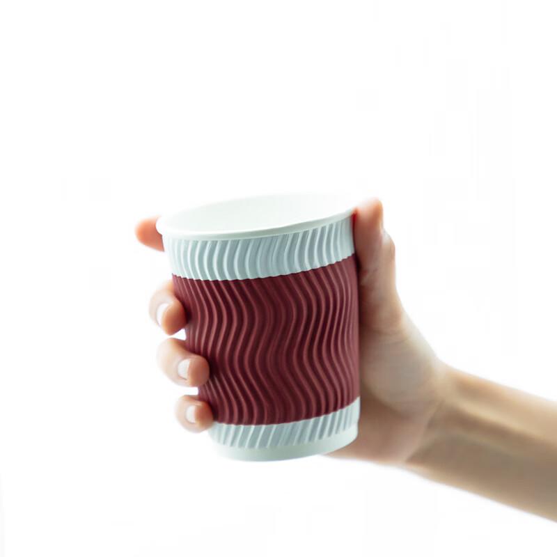 COFLYEE Disposable Thickened Double-Layer Corrugated Paper Coffee Cups